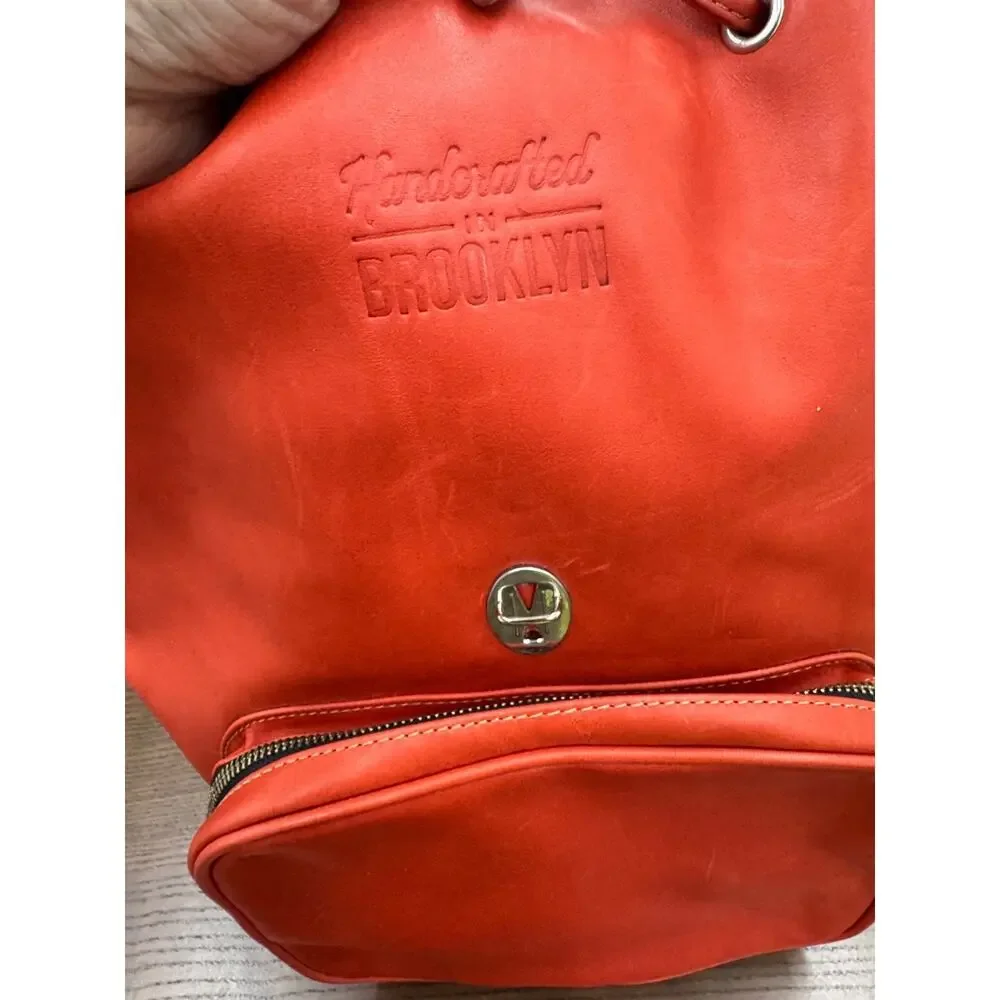 Brooklyn Industries Backpack ORANGE LEATHER BACKPACK (PU300THRIFTY